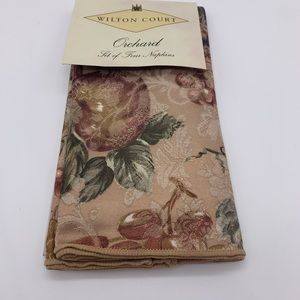 Set Of 4 Wilton Court Orchard Style Table Napkins